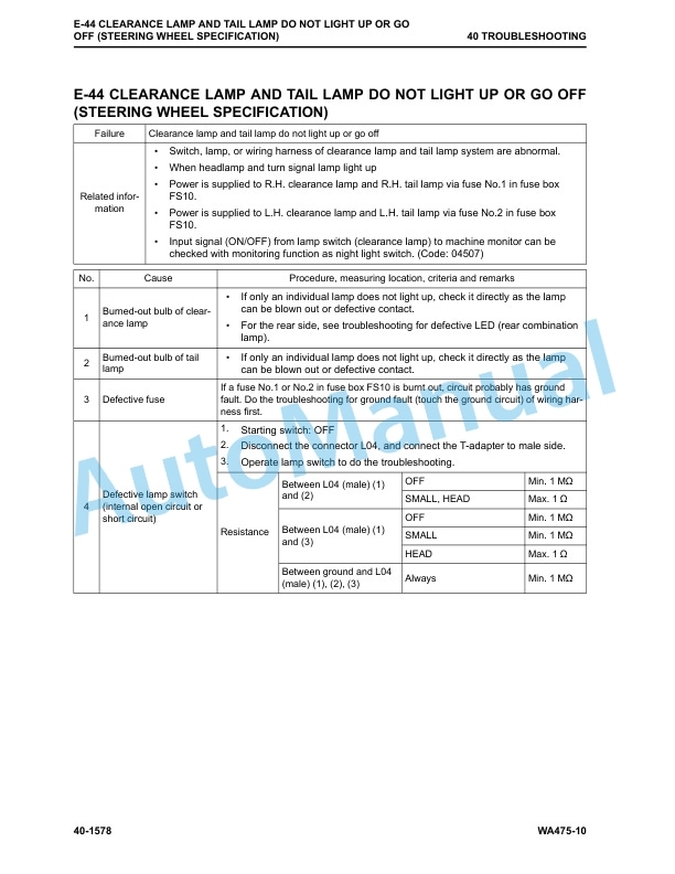Komatsu WA475-10 Wheel Loader Shop Manual CEBM035000 4 Komatsu WA475-10 Wheel Loader Shop Manual CEBM035000-4