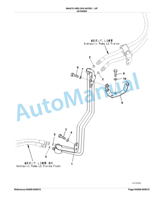 Komatsu WA475-10E0 Parts Manual H47051-UP 3 Komatsu WA475-10E0 Parts Manual H47051-UP-3