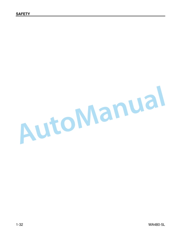 Alternative view of Komatsu WA480-5L Wheel Loader Operation and Maintenance Manual CEAM009002