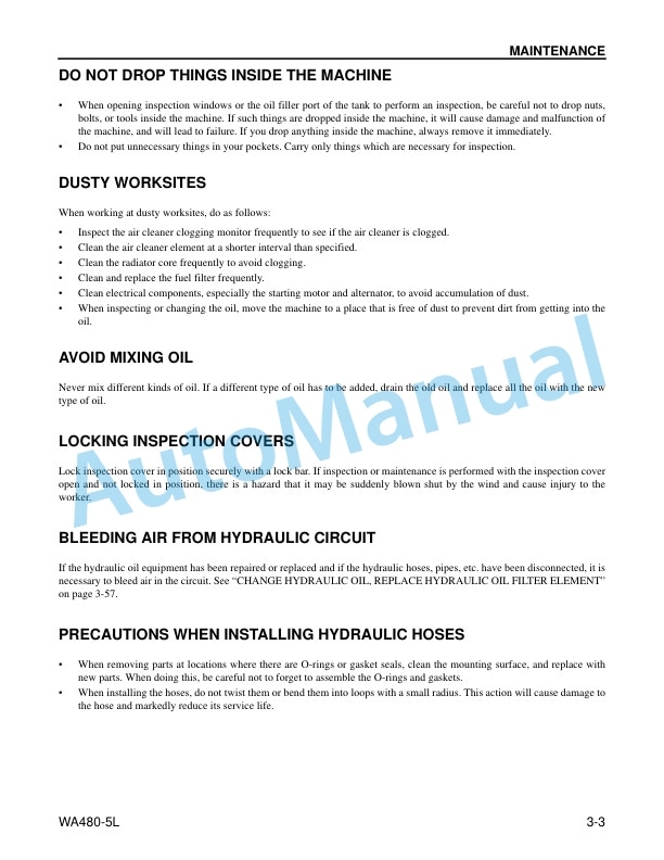 Komatsu WA480-5L Wheel Loader Operation and Maintenance Manual CEAM009002 4 Komatsu WA480-5L Wheel Loader Operation and Maintenance Manual CEAM009002 - Image 4