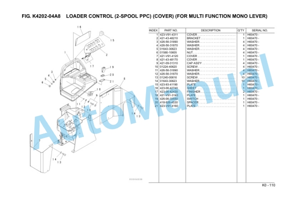 Komatsu WA480-6 LC Wheel Loader Parts Manual VZPB196701 4 Komatsu WA480-6 LC Wheel Loader Parts Manual VZPB196701-4