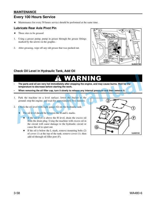 Komatsu WA480-6 Wheel Loader Operation and Maintenance Manual CEAM023603 5 Komatsu WA480-6 Wheel Loader Operation and Maintenance Manual CEAM023603 - Image 5
