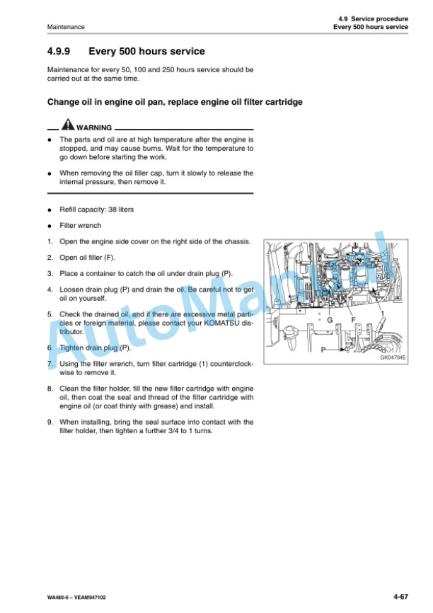 Komatsu WA480-6 Wheel Loader Operation and Maintenance Manual VEAM947102 5 Komatsu WA480-6 Wheel Loader Operation and Maintenance Manual VEAM947102 - Image 5