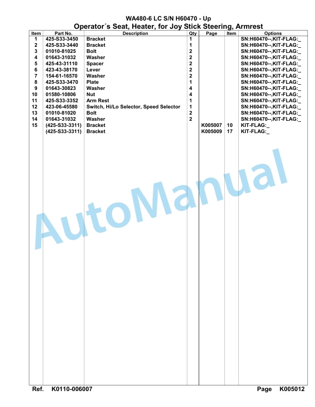 Komatsu WA480-6LC Parts Manual H60470-Up 4 Komatsu WA480-6LC Parts Manual H60470-Up-4