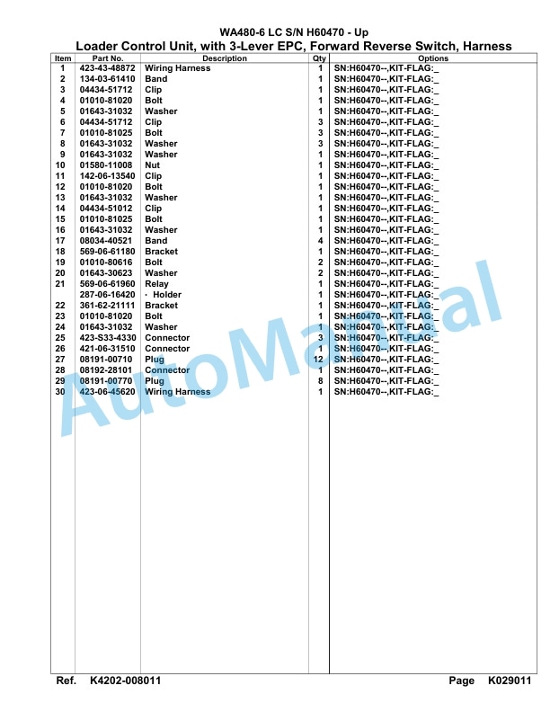 Komatsu WA480-6LC Parts Manual H60470-Up 5 Komatsu WA480-6LC Parts Manual H60470-Up-5