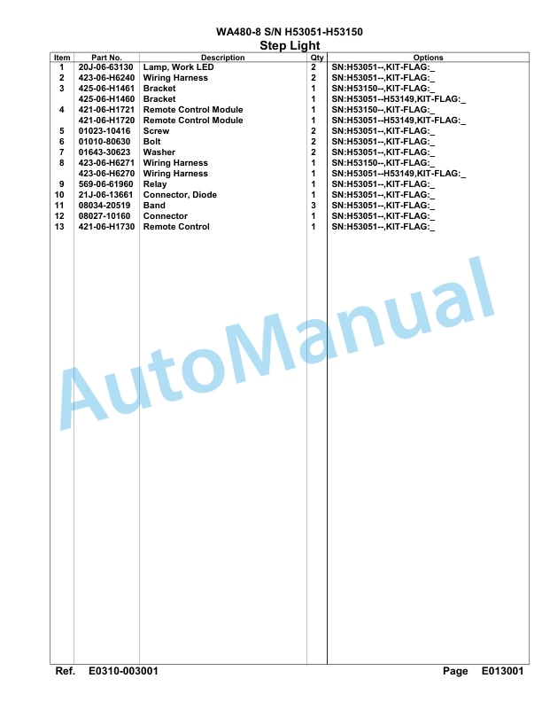 Komatsu WA480-8 Parts Manual - H53051 - H53150 2 Komatsu WA480-8 Parts Manual - H53051 - H53150-2