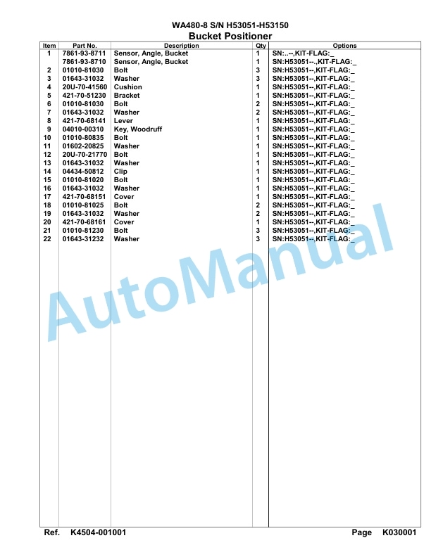 Komatsu WA480-8 Parts Manual - H53051 - H53150 5 Komatsu WA480-8 Parts Manual - H53051 - H53150-5