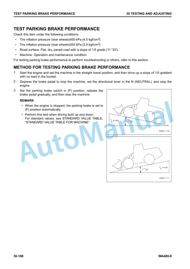 Alternative view of Komatsu WA480-8 Wheel Loader Shop Manual SEN06663-02