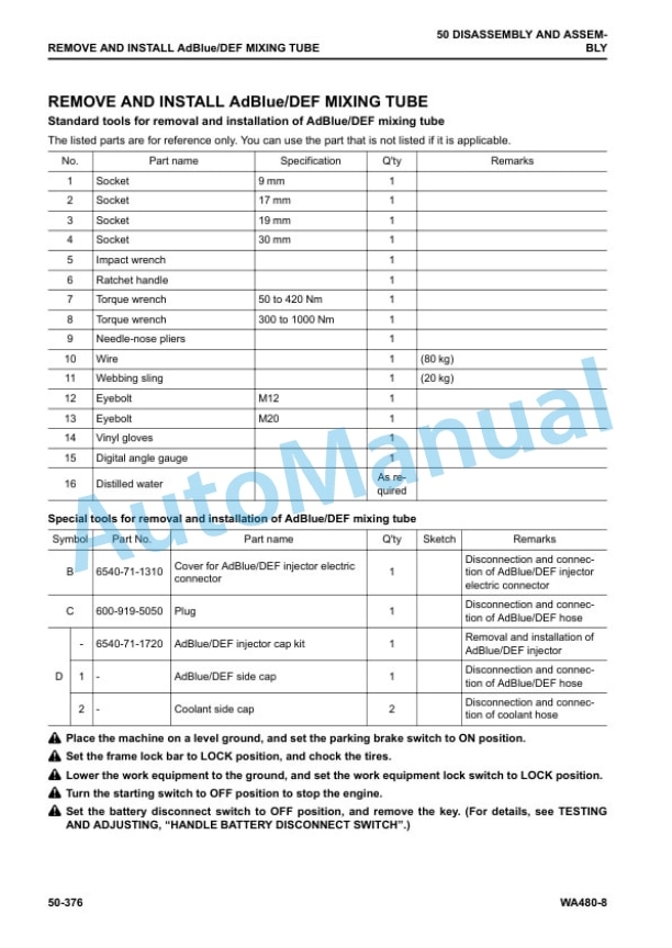 Komatsu WA480-8 Wheel Loader Shop Manual SEN06663-02 5 Komatsu WA480-8 Wheel Loader Shop Manual SEN06663-02 - Image 5
