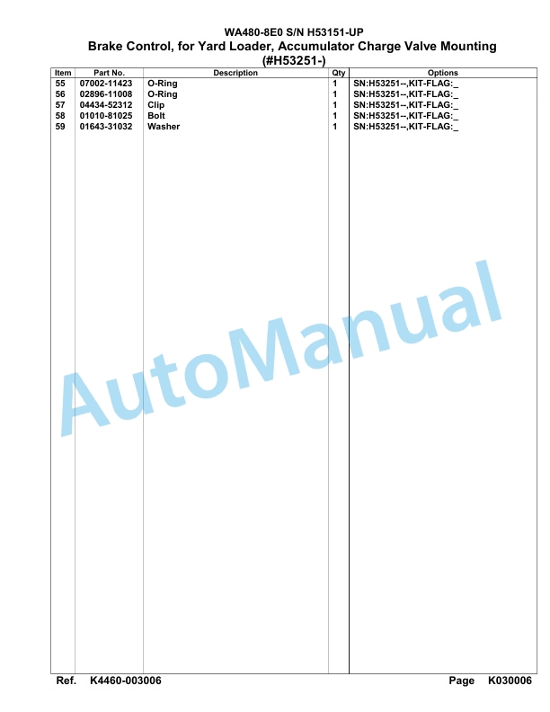 Komatsu WA480-8E0 Parts Manual WA00032H 5 Komatsu WA480-8E0 Parts Manual WA00032H-5