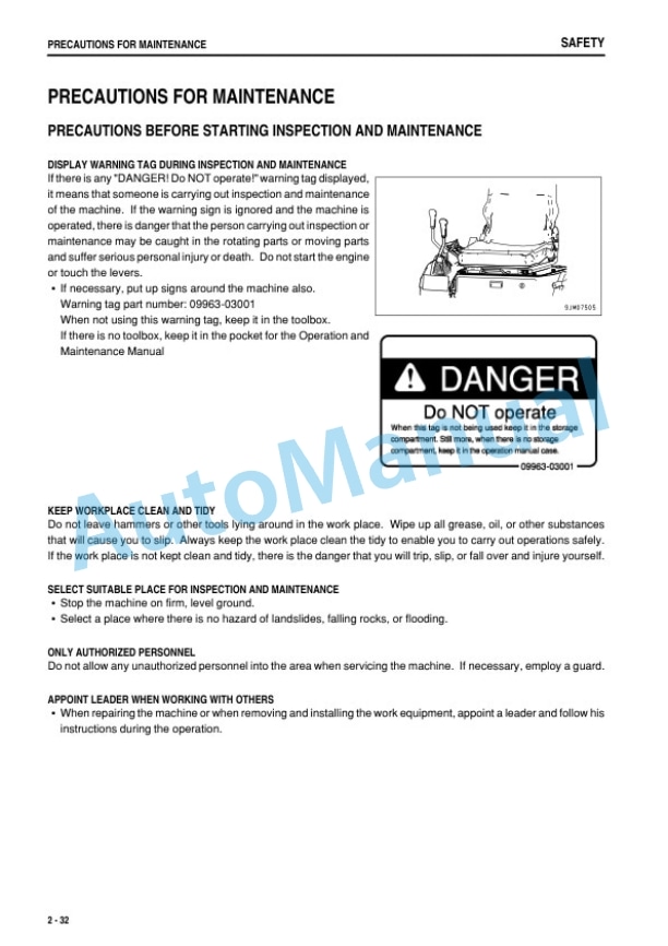 Alternative view of Komatsu WA50-6 Wheel Loader Operation and Maintenance Manual TEN00316-04