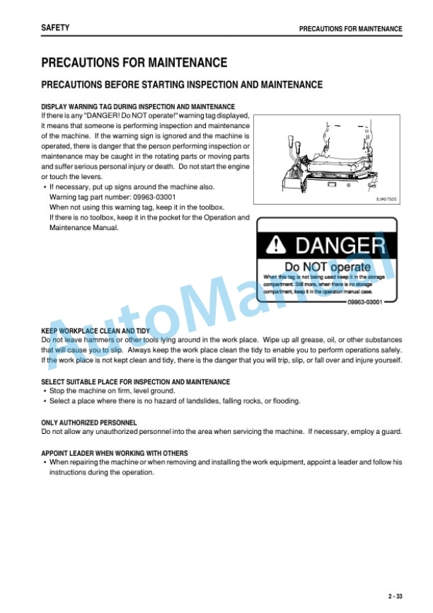 Alternative view of Komatsu WA50-6 Wheel Loader Operation and Maintenance Manual TEN00728-02