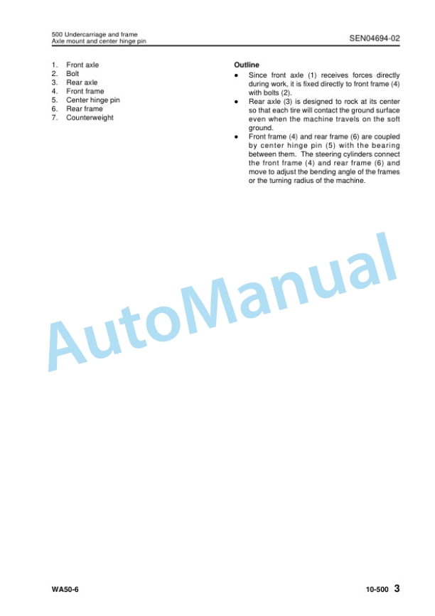 Alternative view of Komatsu WA50-6 Wheel Loader Shop Manual SEN04670-05