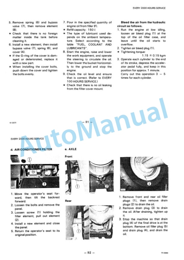 Komatsu WA500-1 Wheel Loader Operation and Maintenance Manual SEAM04250102 4 Komatsu WA500-1 Wheel Loader Operation and Maintenance Manual SEAM04250102-4