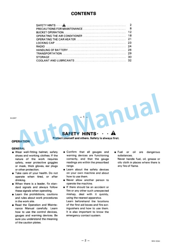 Komatsu WA500-1 Wheel Loader Operation and Maintenance Manual SEAM04250102 5 Komatsu WA500-1 Wheel Loader Operation and Maintenance Manual SEAM04250102-5
