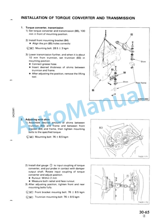 Komatsu WA500-1 Wheel Loader Shop Manual SEBM0425M102 4 Komatsu WA500-1 Wheel Loader Shop Manual SEBM0425M102 - Image 4