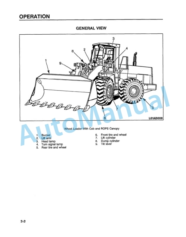 Alternative view of Komatsu WA500-1L Wheel Loader Operation and Maintenance Manual CEAMW25010