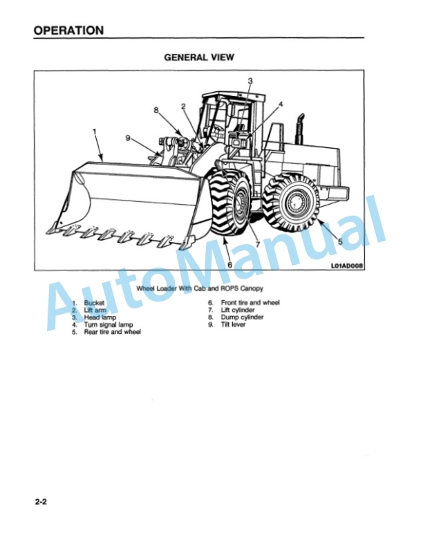Alternative view of Komatsu WA500-1L Wheel Loader Operation and Maintenance Manual CEAMW25050