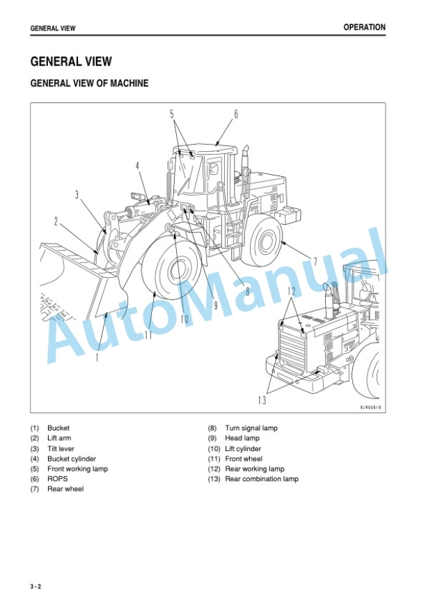 Alternative view of Komatsu WA500-3 Wheel Loader Operation and Maintenance Manual SEAM014506T
