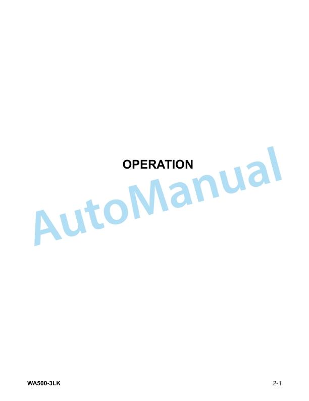 Alternative view of Komatsu WA500-3LK Avance Wheel Loader Operation and Maintenance Manual CEAM008100