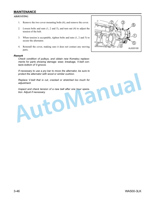 Komatsu WA500-3LK Avance Wheel Loader Operation and Maintenance Manual CEAM008100 5 Komatsu WA500-3LK Avance Wheel Loader Operation and Maintenance Manual CEAM008100 - Image 5