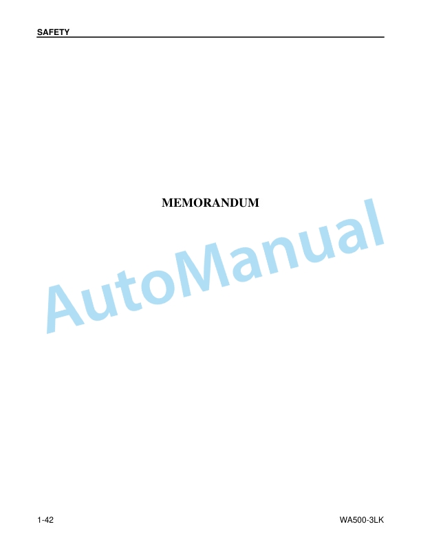 Alternative view of Komatsu WA500-3LK Wheel Loader Operation and Maintenance Manual CEAM008102