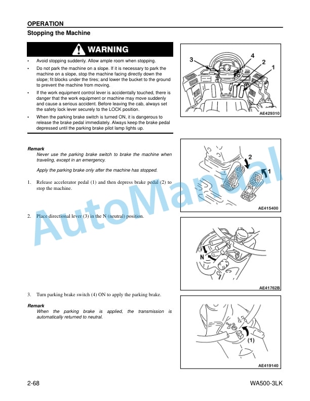 Komatsu WA500-3LK Wheel Loader Operation and Maintenance Manual CEAM008102 3 Komatsu WA500-3LK Wheel Loader Operation and Maintenance Manual CEAM008102 - Image 3