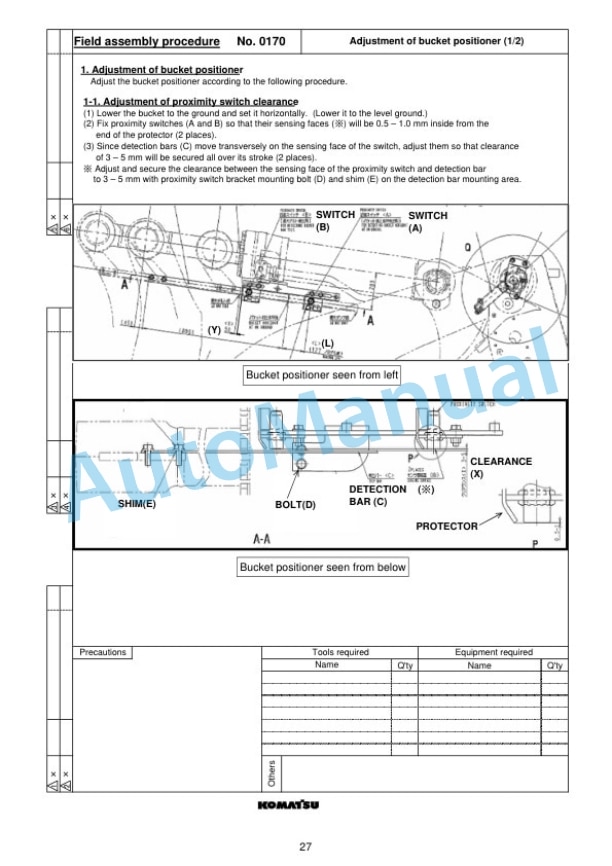 Komatsu WA500-6 Wheel Loader Field Assembly Instruction GEN00089-00 3 Komatsu WA500-6 Wheel Loader Field Assembly Instruction GEN00089-00 - Image 3