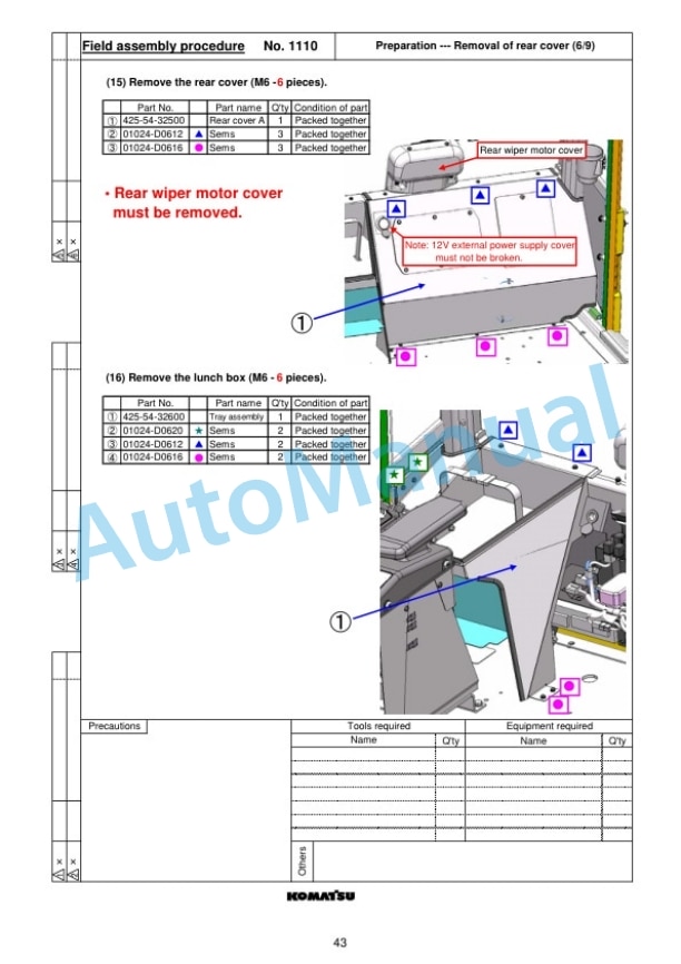 Komatsu WA500-6 Wheel Loader Field Assembly Instruction GEN00089-00 4 Komatsu WA500-6 Wheel Loader Field Assembly Instruction GEN00089-00 - Image 4