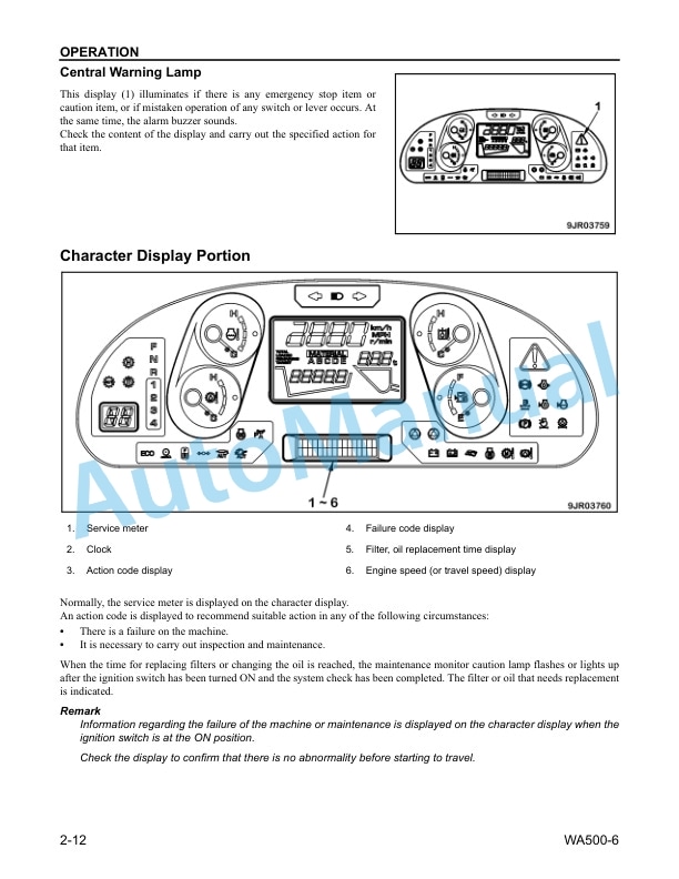 Alternative view of Komatsu WA500-6 Wheel Loader Operation and Maintenance Manual CEAM018007