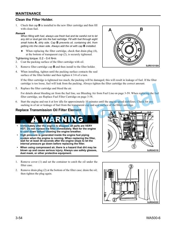 Komatsu WA500-6 Wheel Loader Operation and Maintenance Manual CEAM023404 5 Komatsu WA500-6 Wheel Loader Operation and Maintenance Manual CEAM023404 - Image 5