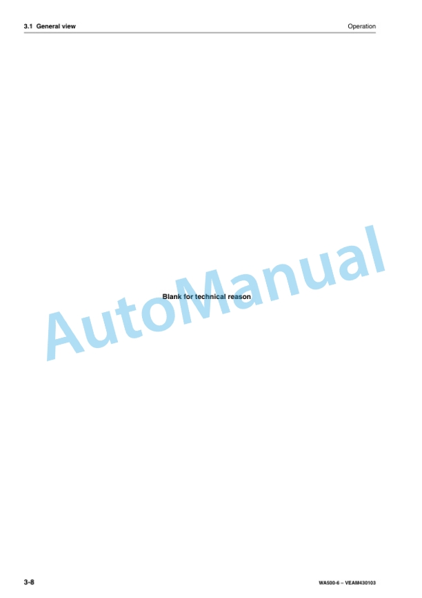 Alternative view of Komatsu WA500-6 Wheel Loader Operation and Maintenance Manual VEAM430103