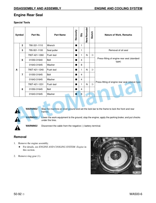 Komatsu WA500-6 Wheel Loader Shop Manual CEBM022903 5 Komatsu WA500-6 Wheel Loader Shop Manual CEBM022903 - Image 5