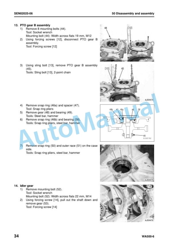 Komatsu WA500-6 Wheel Loader Shop Manual SEN00236-23 5 Komatsu WA500-6 Wheel Loader Shop Manual SEN00236-23 - Image 5