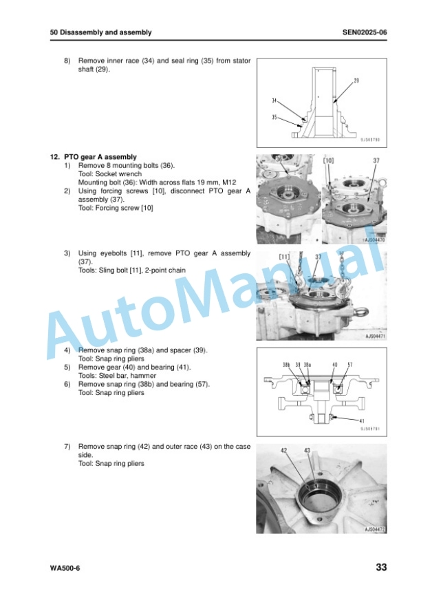 Komatsu WA500-6 Wheel Loader Shop Manual SEN00236-24 5 Komatsu WA500-6 Wheel Loader Shop Manual SEN00236-24 - Image 5
