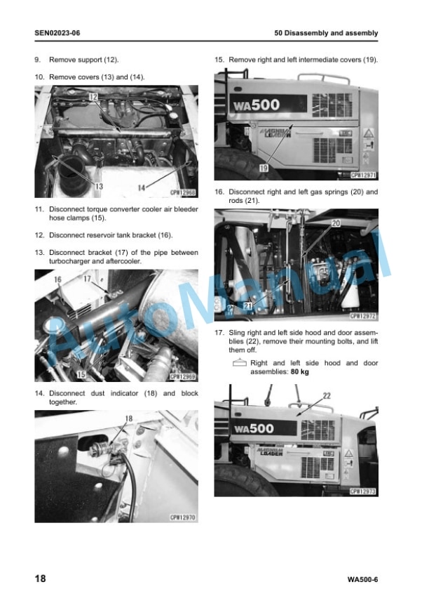 Komatsu WA500-6 Wheel Loader Shop Manual SEN00236-27 5 Komatsu WA500-6 Wheel Loader Shop Manual SEN00236-27 - Image 5