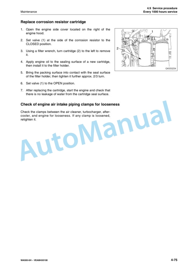 Komatsu WA500-6H Wheel Loader Operation and Maintenance Manual VEAM430100 5 Komatsu WA500-6H Wheel Loader Operation and Maintenance Manual VEAM430100 - Image 5