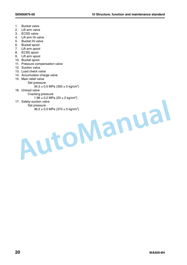 Alternative view of Komatsu WA500-6H Wheel Loader Shop Manual VEBM430100
