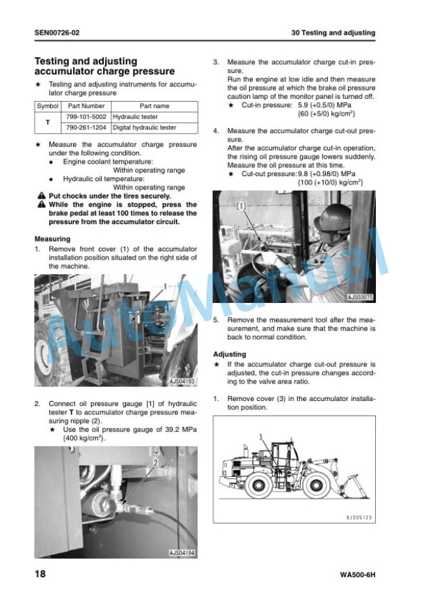 Komatsu WA500-6H Wheel Loader Shop Manual VEBM430100 3 Komatsu WA500-6H Wheel Loader Shop Manual VEBM430100 - Image 3