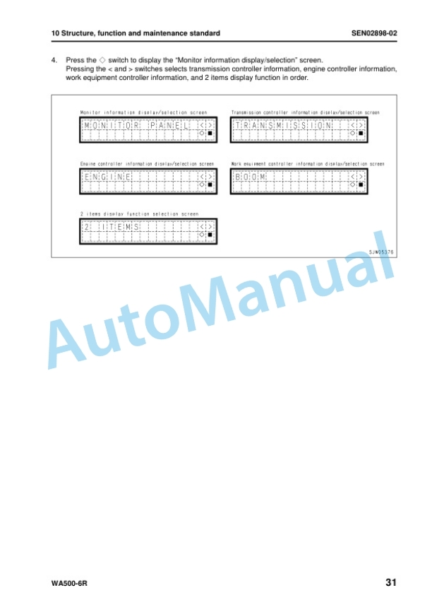 Alternative view of Komatsu WA500-6R Wheel Loader Shop Manual SEN02876-12