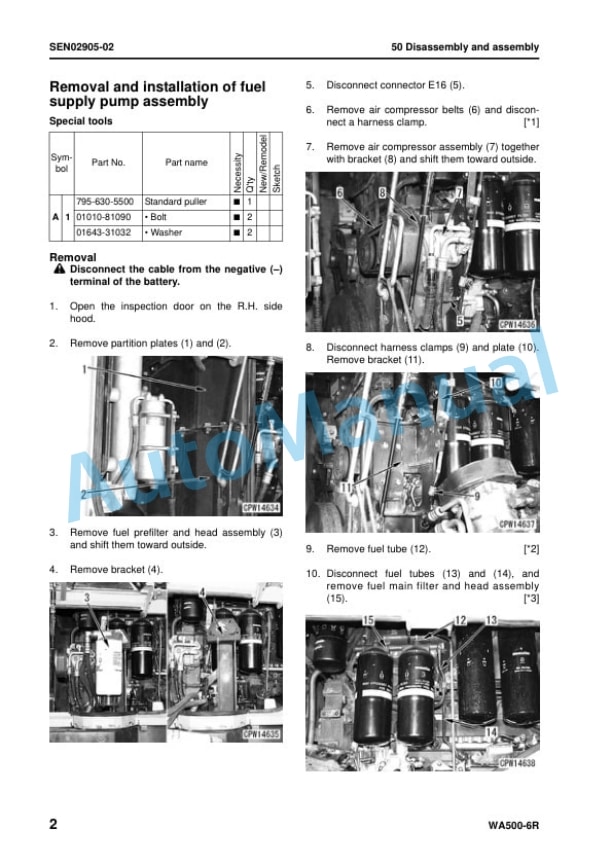 Komatsu WA500-6R Wheel Loader Shop Manual SEN02876-16 5 Komatsu WA500-6R Wheel Loader Shop Manual SEN02876-16 - Image 5