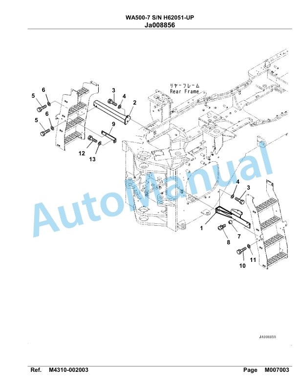 Komatsu WA500-7 Parts Manual H62051-UP 5 Komatsu WA500-7 Parts Manual H62051-UP-5