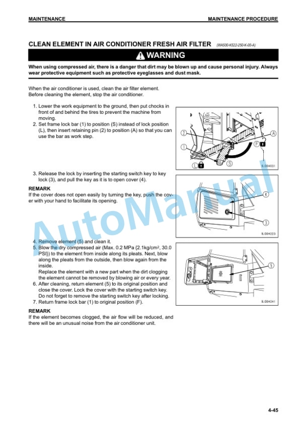 Komatsu WA500-7 Wheel Loader Operation and Maintenance Manual PEN00875-04 5 Komatsu WA500-7 Wheel Loader Operation and Maintenance Manual PEN00875-04 - Image 5