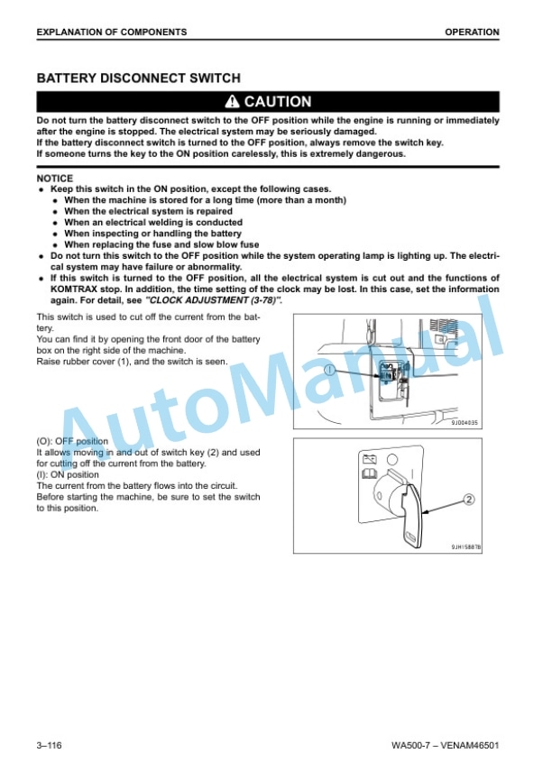 Komatsu WA500-7 Wheel Loader Operation and Maintenance Manual VENAM46501 3 Komatsu WA500-7 Wheel Loader Operation and Maintenance Manual VENAM46501 - Image 3