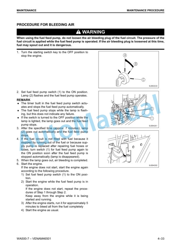 Komatsu WA500-7 Wheel Loader Operation and Maintenance Manual VENAM46501 5 Komatsu WA500-7 Wheel Loader Operation and Maintenance Manual VENAM46501 - Image 5