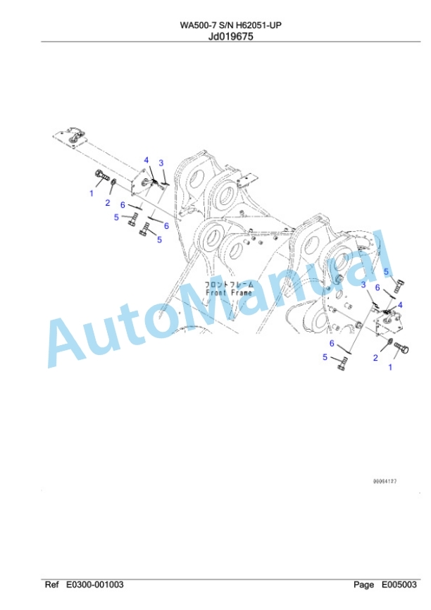Komatsu WA500-7 Wheel Loader Parts Manual WA0000637H 2 Komatsu WA500-7 Wheel Loader Parts Manual WA0000637H-2