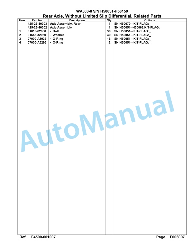 Komatsu WA500-8 Parts Manual - H50051 - H50150 2 Komatsu WA500-8 Parts Manual - H50051 - H50150-2