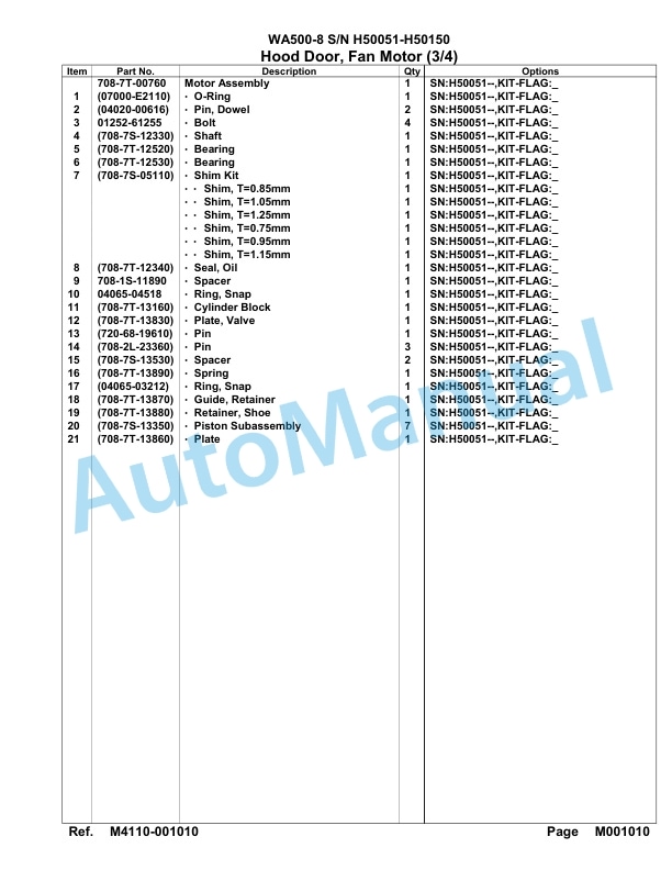 Komatsu WA500-8 Parts Manual - H50051 - H50150 5 Komatsu WA500-8 Parts Manual - H50051 - H50150-5