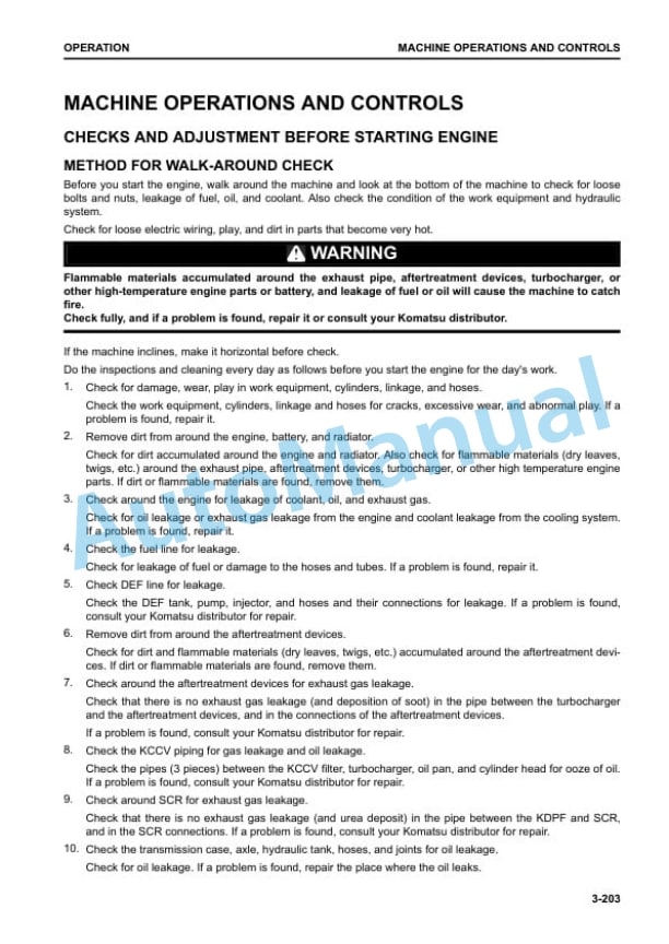 Komatsu WA500-8 Wheel Loader Operation and Maintenance Manual PEN01569-00 3 Komatsu WA500-8 Wheel Loader Operation and Maintenance Manual PEN01569-00 - Image 3