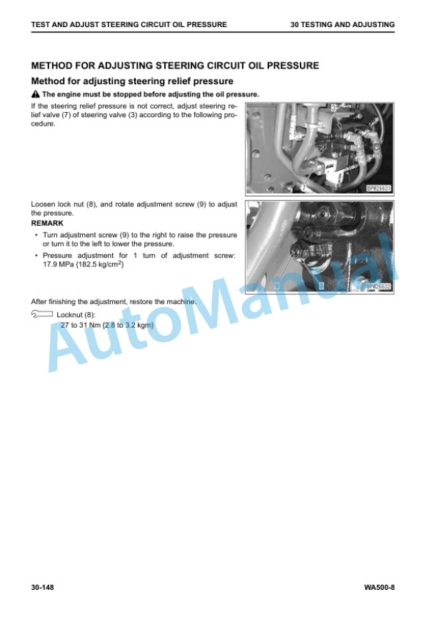 Alternative view of Komatsu WA500-8 Wheel Loader Shop Manual CEBM030802